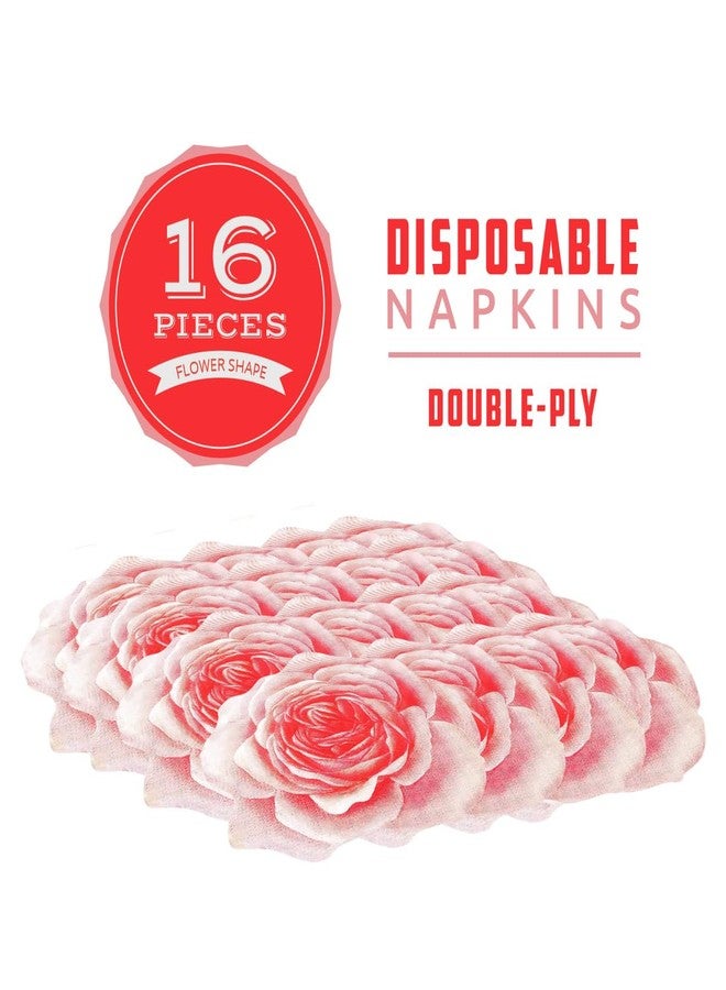 Jolitee Premium 3-Ply Dinner Napkins - Elegant Guest Towels Perfect for Weddings, Bridal Showers, Parties & Daily Use, Extra Large, Disposable, Versatile Designs (Die Cut Rose) - Image 2